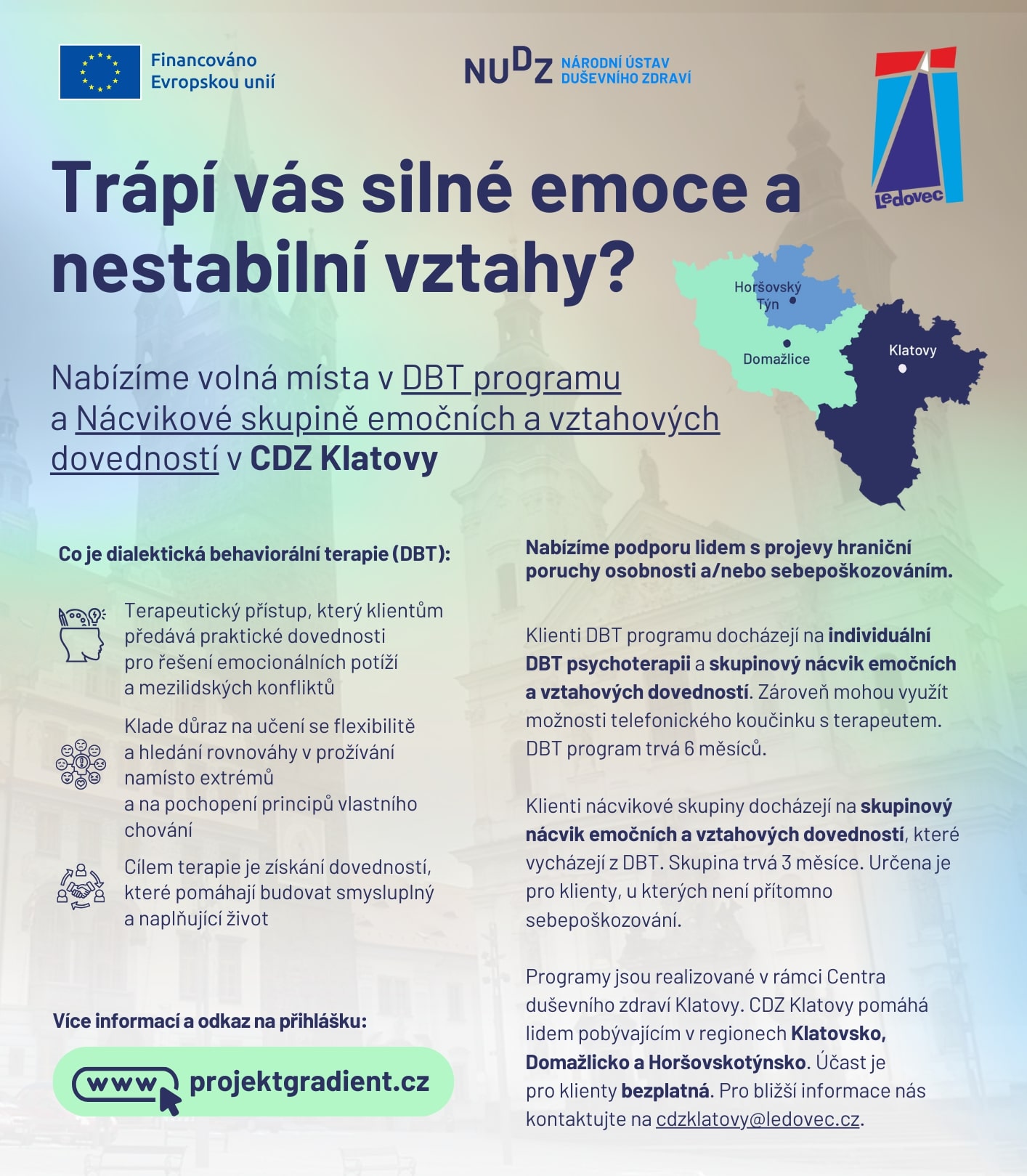 Leták DBT v Klatovech