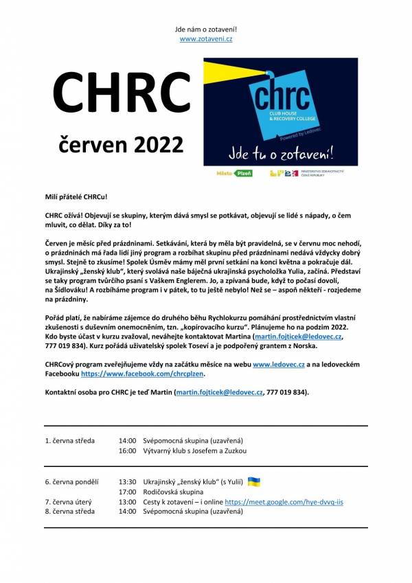 Červnový program v CHRCu